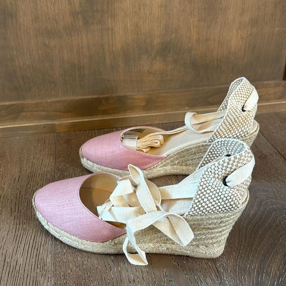 Soludos Tall Wedge Linen Espadrilles in Dusty Rose - Picture 5 of 13